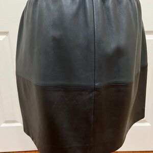 VINCE Women’s 2 Tone Color block Leather Skirt